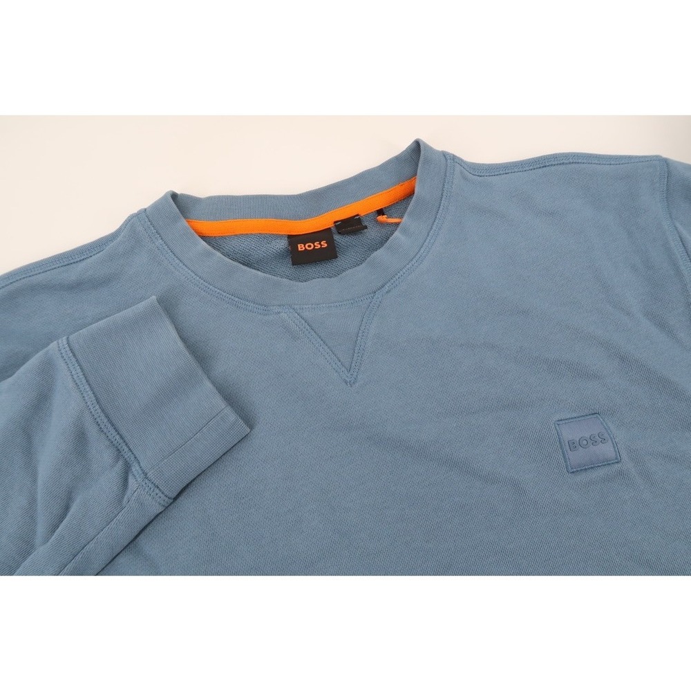 Hugo Boss Mens XXL Blue Westart Crew Neck Sweatshirt Long Sleeve Cotton Size 2XL